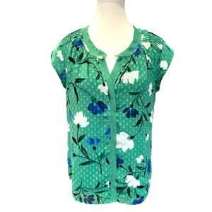 Daniel Rainn Floral Green Women's Top Small